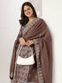 Janasya Women's Brown Pure Cotton Ethnic Motifs Printed A-line Kurta Set